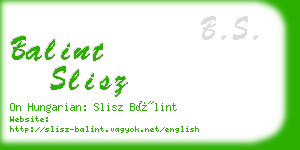 balint slisz business card